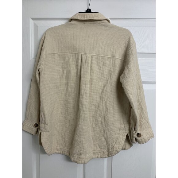 Madewell Waffle Knit Cotton Button Up Shirt Jacket Size S - Picture 3 of 8